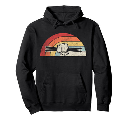 Drumsticks Fist Rainbow Hoodie - Unique Graphic for Adults - T-Shirt, Sweatshirt, Hoodie