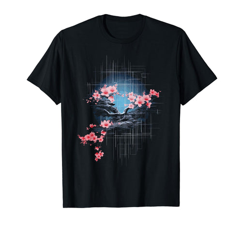 Japanese Cherry Blossom Vaporwave T-Shirt - Trendy Graphic Men Women - T-Shirt, Sweatshirt, Hoodie
