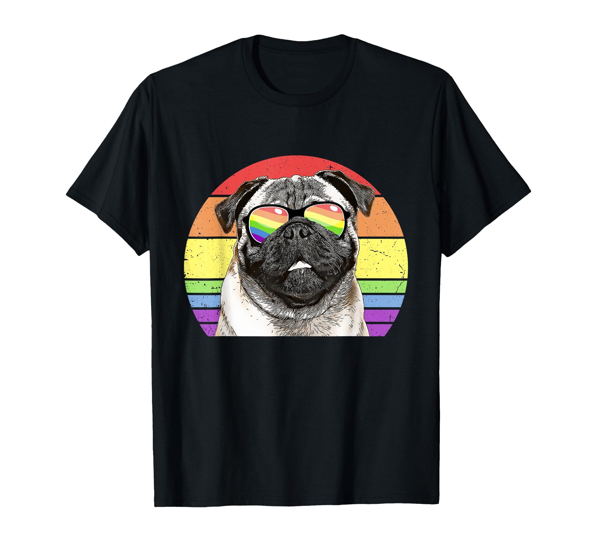 Lgbtq Pug Dog Rainbow Love Pride T-Shirt - Fun Novelty Design for Adults - T-Shirt, Sweatshirt, Hoodie