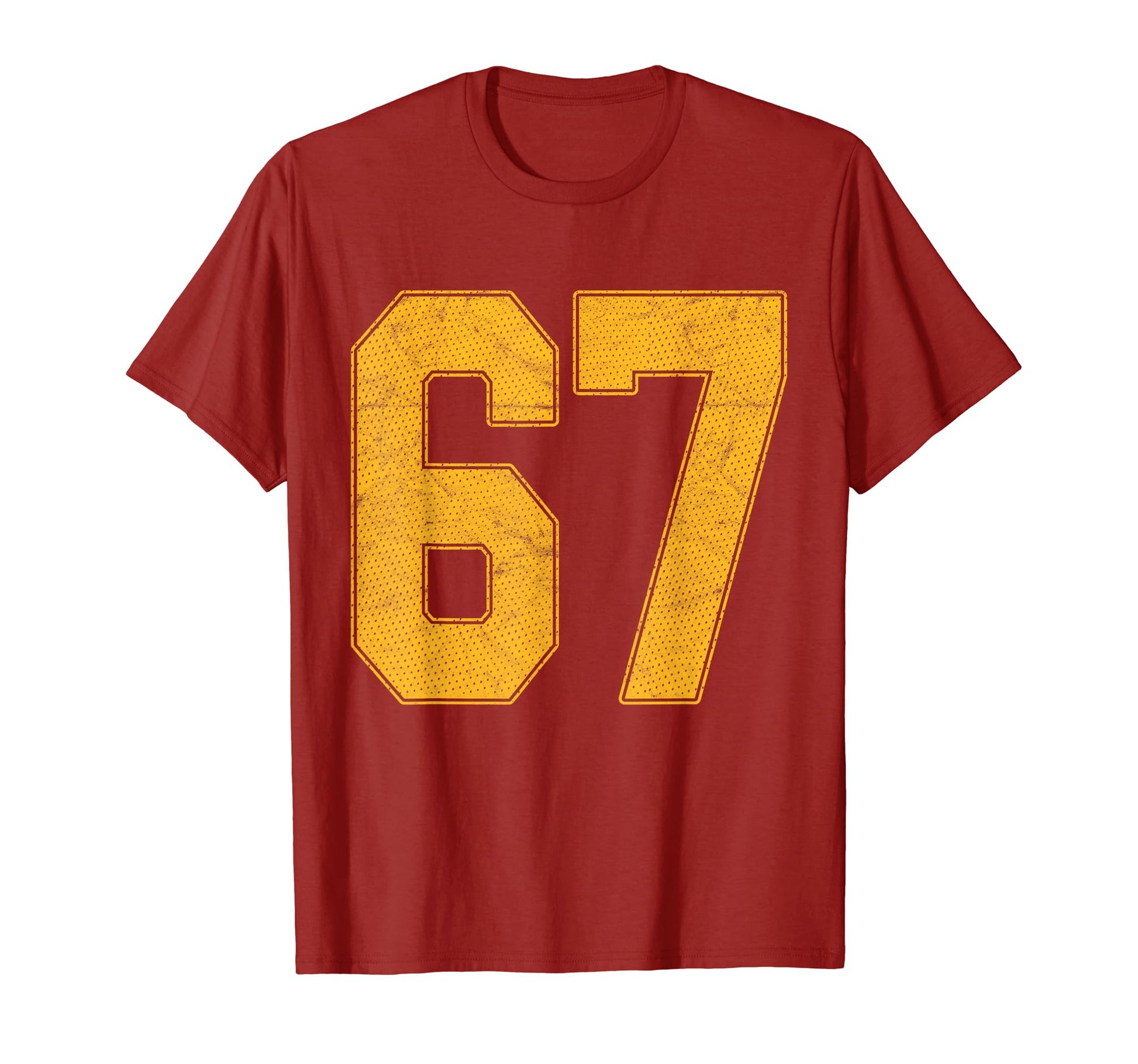 Number 67 Numbered Uniform Sports T-Shirt - Custom Art Print for Adults - T-Shirt, Sweatshirt, Hoodie