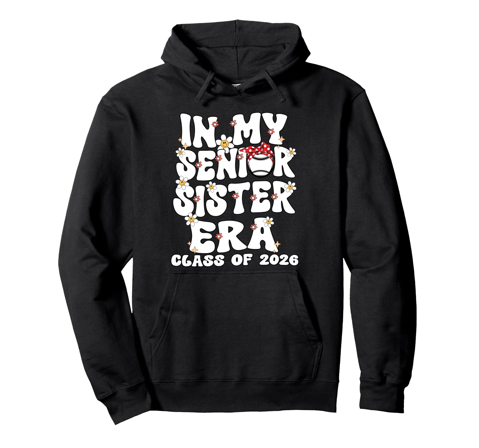 My Senior Sister Era Groovy Baseball Hoodie - Fun Novelty Design Unisex - T-Shirt, Sweatshirt, Hoodie