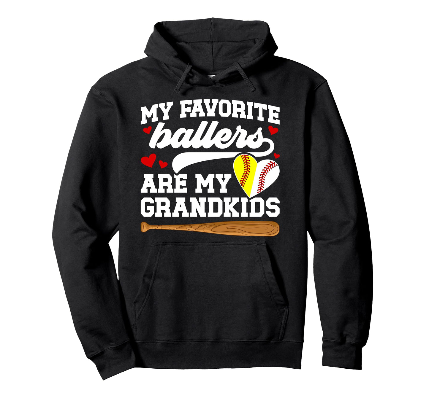 My Grandkids Baseball Softball Grandma Hoodie - Graphic Print Unisex - T-Shirt, Sweatshirt, Hoodie