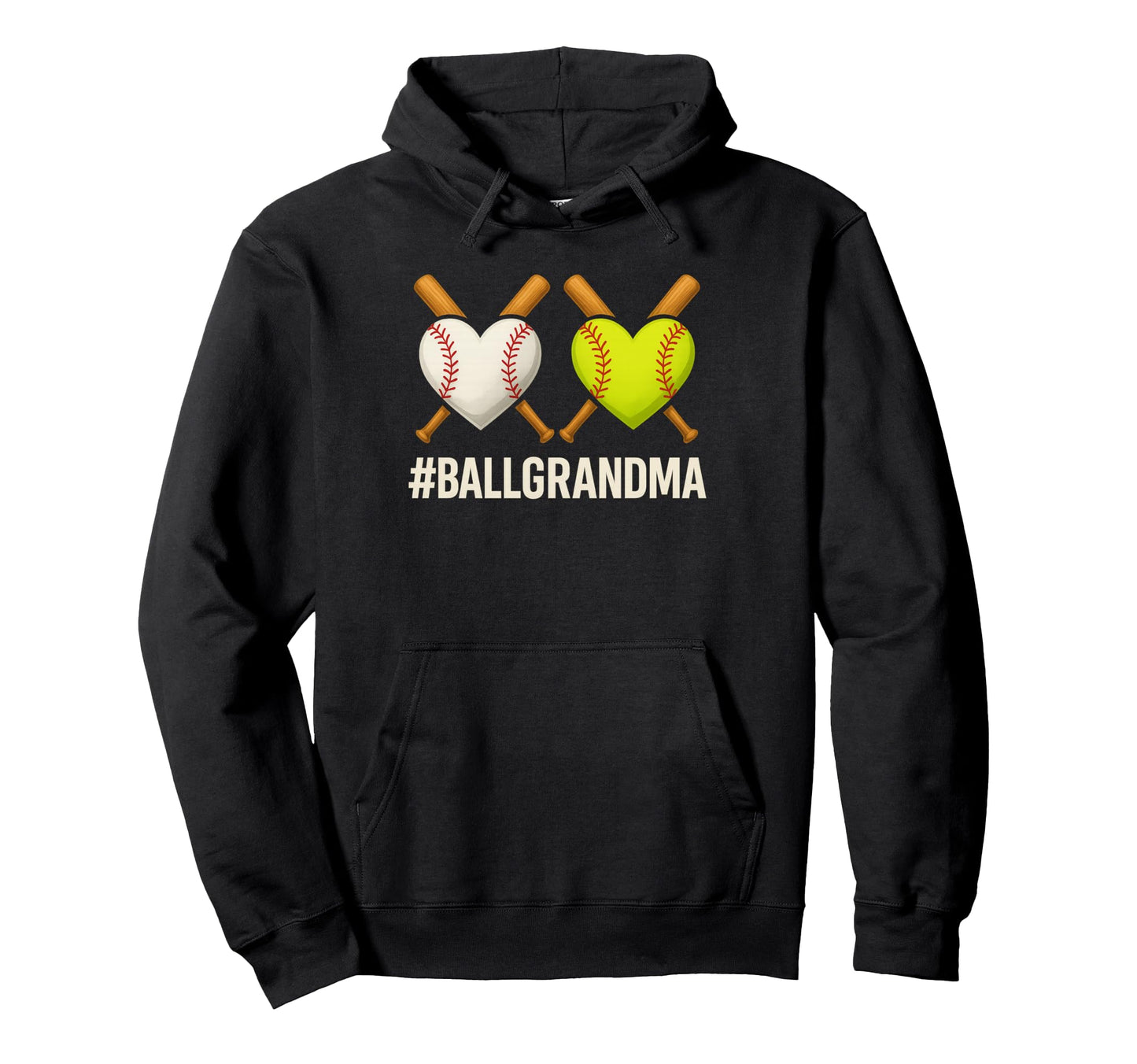 Ball Grandma Softball Grandma Hoodie - Custom Art Print for Adults - T-Shirt, Sweatshirt, Hoodie
