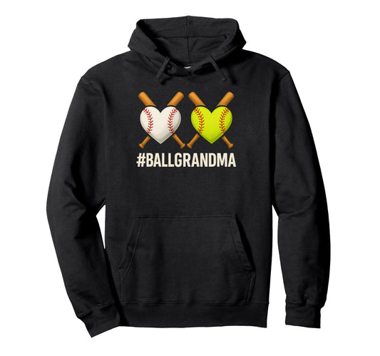 Ball Grandma Softball Grandma Hoodie - Custom Art Print for Adults - T-Shirt, Sweatshirt, Hoodie