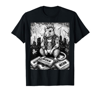 Grunge Rock Smoking Punk Rat Tattoos T-Shirt - Unique Graphic for Adults - T-Shirt, Sweatshirt, Hoodie