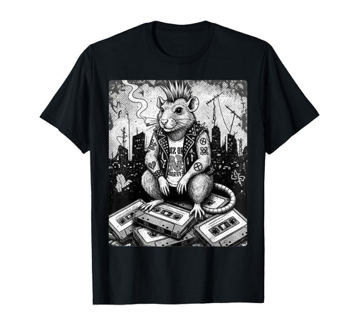 Grunge Rock Smoking Punk Rat Tattoos T-Shirt - Unique Graphic for Adults - T-Shirt, Sweatshirt, Hoodie