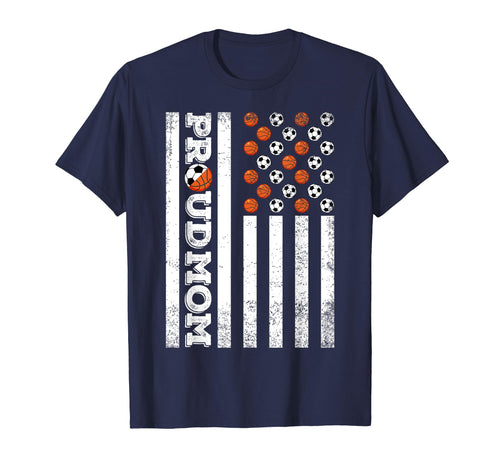 Proud Mom Soccer Basketball Player T-Shirt - Trendy Graphic for Adults - T-Shirt, Sweatshirt, Hoodie