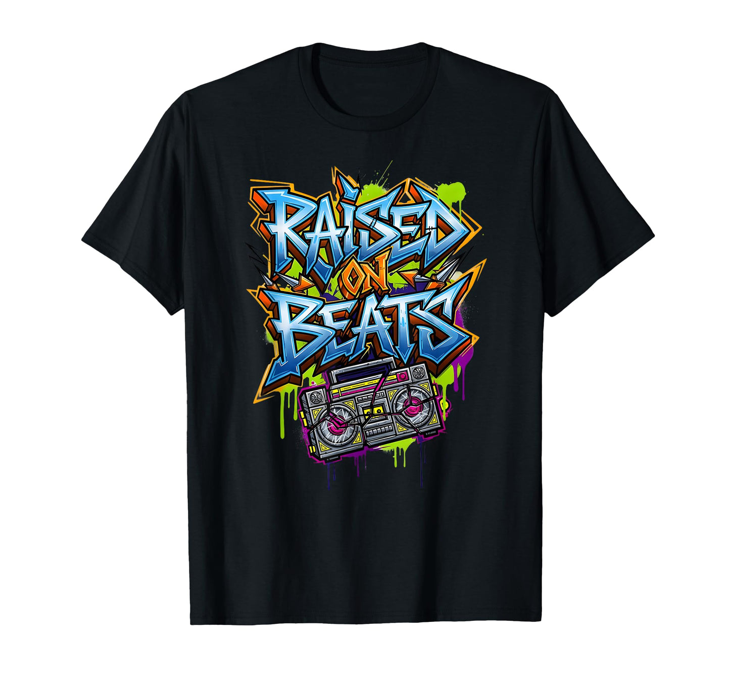 Raised Beats Graffiti Old School Hip Hop T-Shirt - Graphic Print Men Women - T-Shirt, Sweatshirt, Hoodie