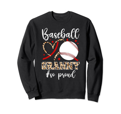 Baseball Granny So Proud Grandma Sweatshirt - Custom Art Print Unisex - T-Shirt, Sweatshirt, Hoodie