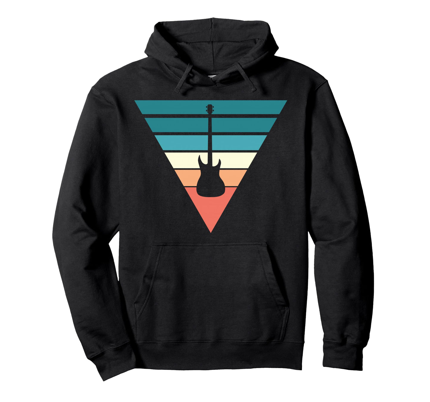 Guitar Sunset Triangle Vibes Hoodie - Trendy Graphic Unisex - T-Shirt, Sweatshirt, Hoodie