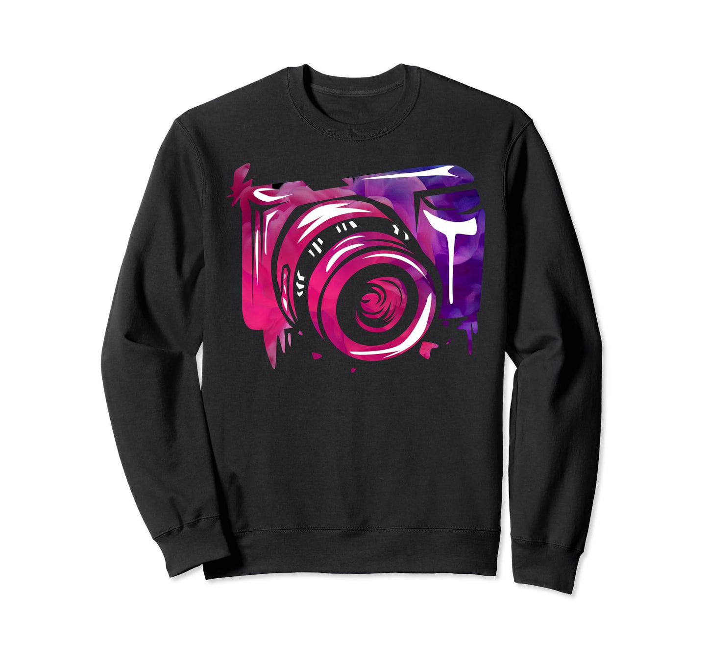 Watercolor Camera Photography Sweatshirt - Minimalist Print Men Women - T-Shirt, Sweatshirt, Hoodie