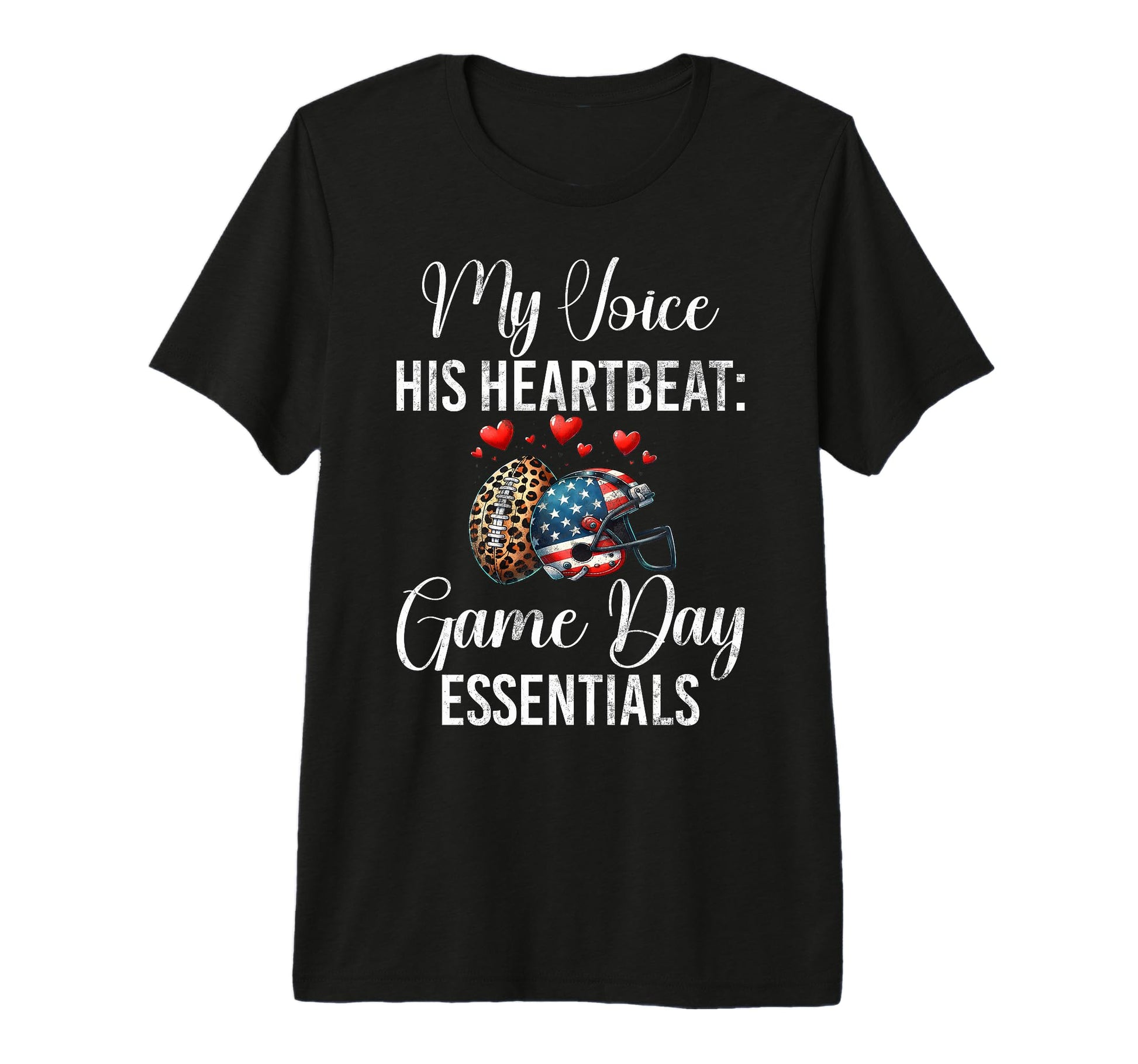 My Voice His Heartbeat Game Day T-Shirt - Aesthetic Graphic for Adults - T-Shirt, Sweatshirt, Hoodie