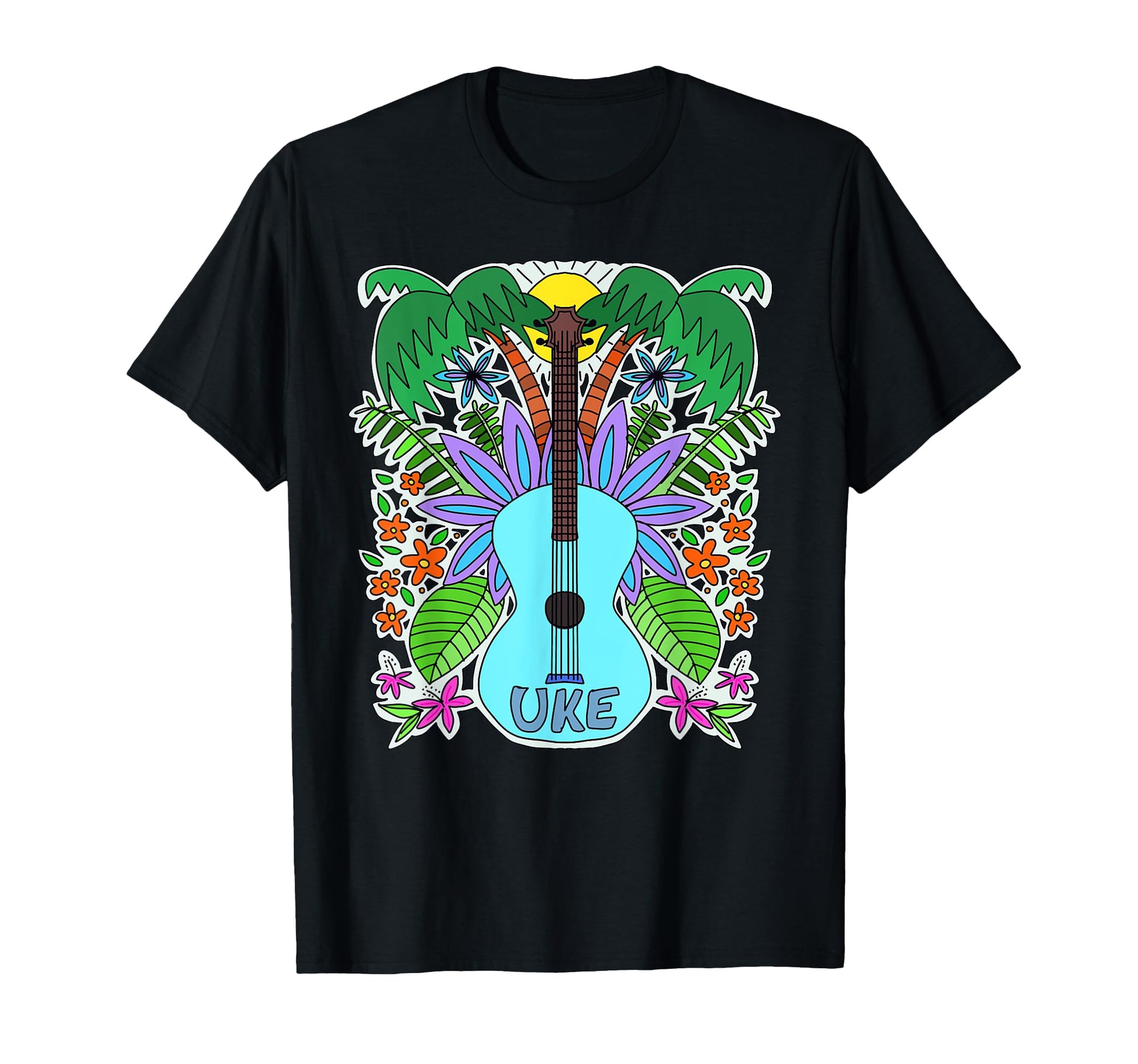Ukulele Art Music Lovers Vibe Guitar T-Shirt - Custom Art Print for Adults - T-Shirt, Sweatshirt, Hoodie