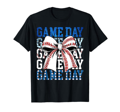 Coquette Bow Game Day Baseball T-Shirt - Casual Everyday Wear Unisex - T-Shirt, Sweatshirt, Hoodie