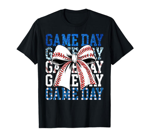 Coquette Bow Game Day Baseball T-Shirt - Casual Everyday Wear Unisex - T-Shirt, Sweatshirt, Hoodie