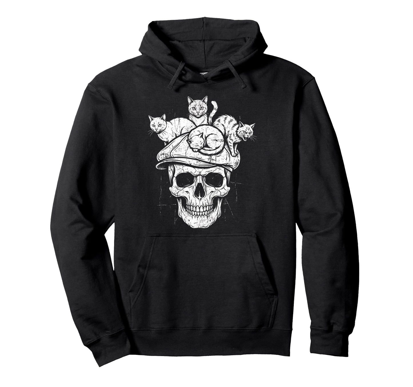 Skull Cat Skeleton Kitty Kitten Gothic Hoodie - Minimalist Print Unisex - T-Shirt, Sweatshirt, Hoodie