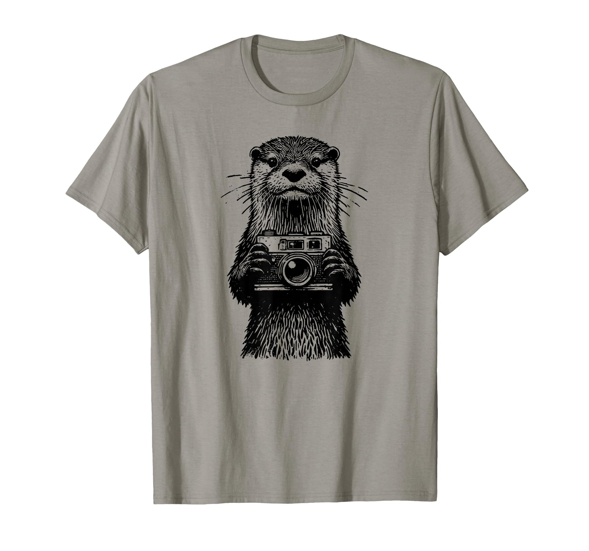 Otter Camera Animal Photographer T-Shirt - Custom Art Print for Adults - T-Shirt, Sweatshirt, Hoodie