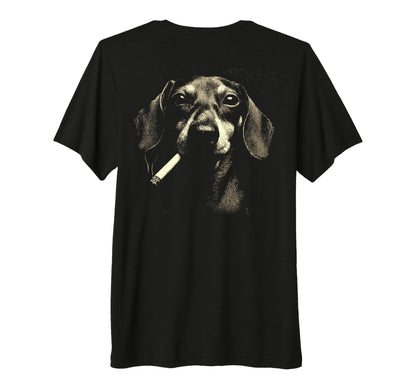 Dachshund Smoking Cigarette Grunge Meme T-Shirt - Unique Graphic Men Women - T-Shirt, Sweatshirt, Hoodie