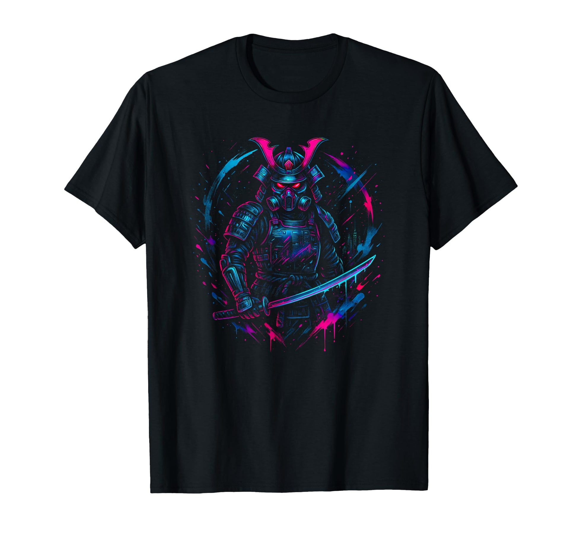 Cyberpunk Samurai Vaporwave Synthwave T-Shirt - Unique Graphic Men Women - T-Shirt, Sweatshirt, Hoodie