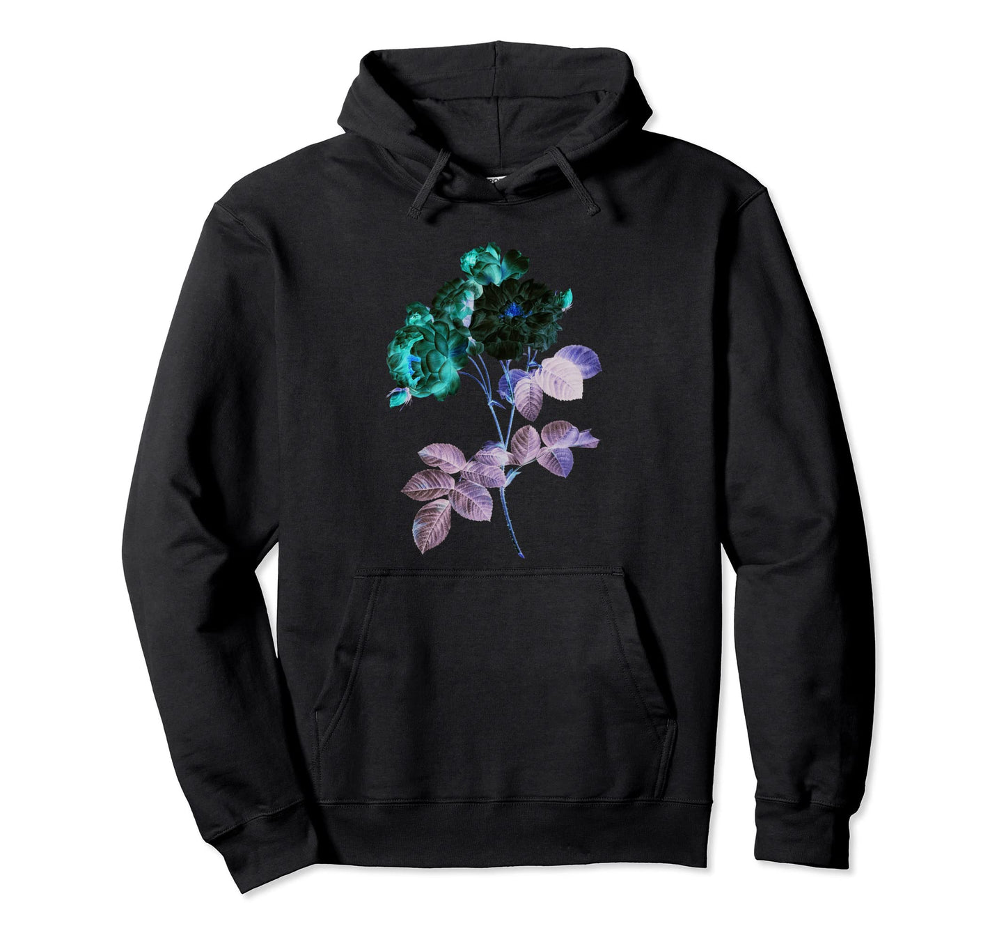 Vaporwave Aesthetic Rose Flower Hoodie - Trendy Graphic for Adults - T-Shirt, Sweatshirt, Hoodie