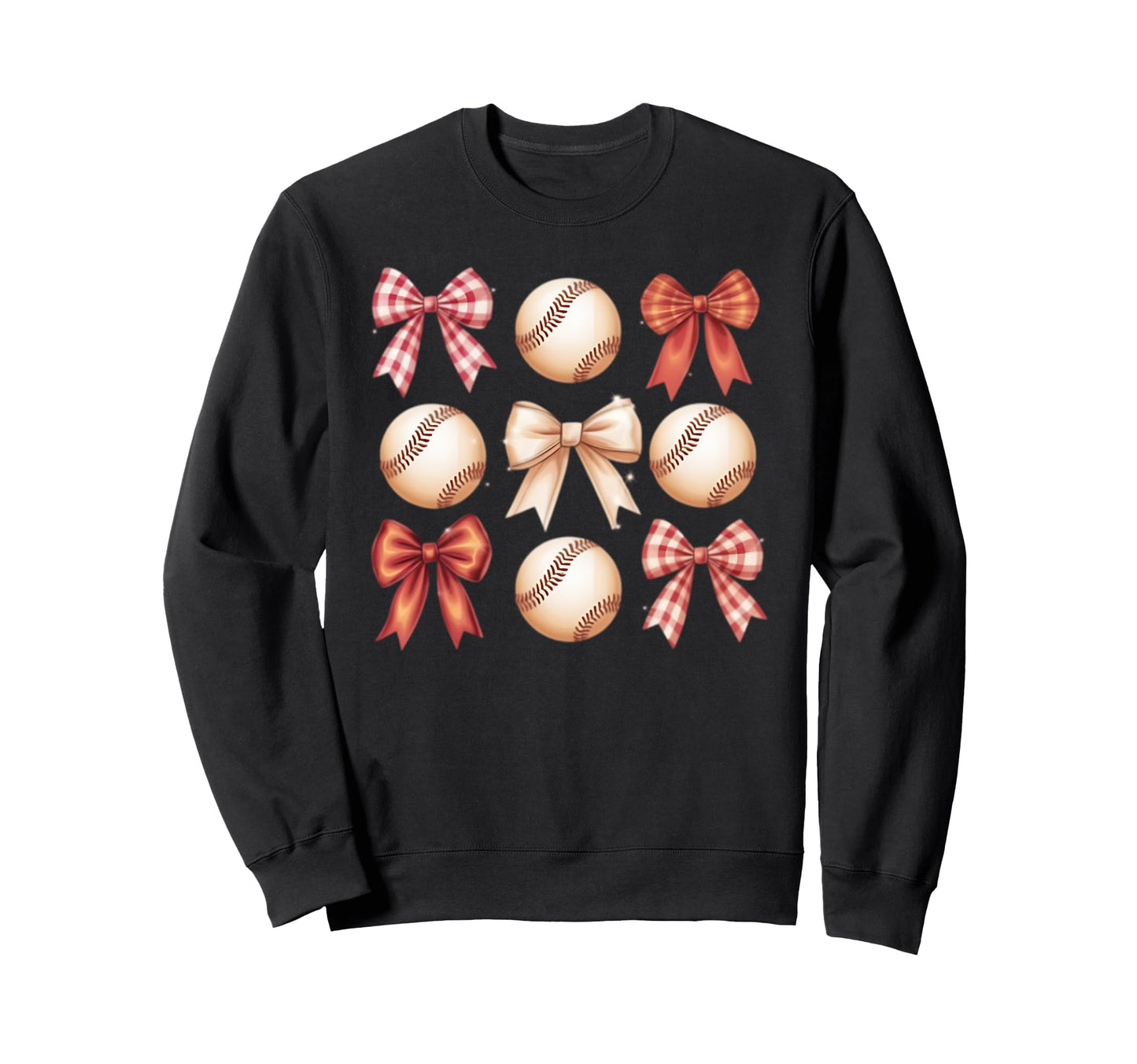 Baseball Coquette Bow Mom Sister Sweatshirt - Graphic Print Unisex - T-Shirt, Sweatshirt, Hoodie