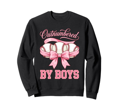 Outnumbered Baseball Softball Fan Sweatshirt - Trendy Graphic Unisex - T-Shirt, Sweatshirt, Hoodie