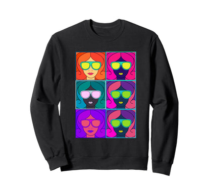 Pop Art Psychedelic Boho Colorful Sweatshirt - Minimalist Print Men Women - T-Shirt, Sweatshirt, Hoodie