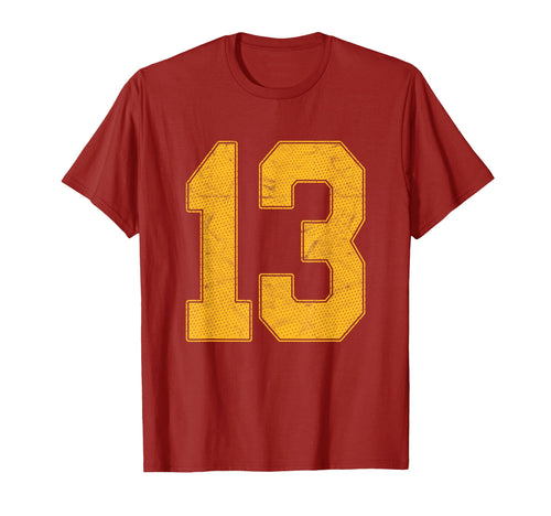 Number 13 Numbered Uniform Sports T-Shirt - Minimalist Print for Adults - T-Shirt, Sweatshirt, Hoodie