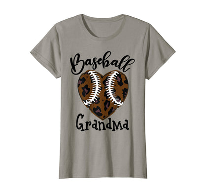 Womens Baseball Grandma Leopard T-Shirt - Novelty Apparel for Adults - T-Shirt, Sweatshirt, Hoodie