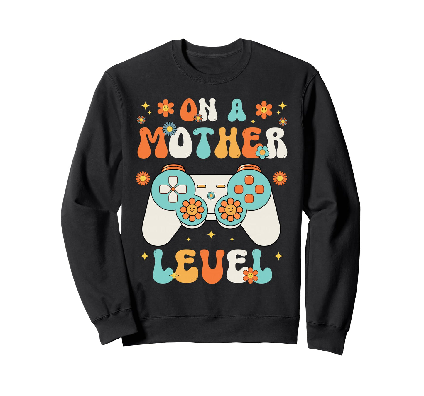 Groovy Mom Gamer Funny Mother Level Sweatshirt - Custom Art Print Unisex - T-Shirt, Sweatshirt, Hoodie