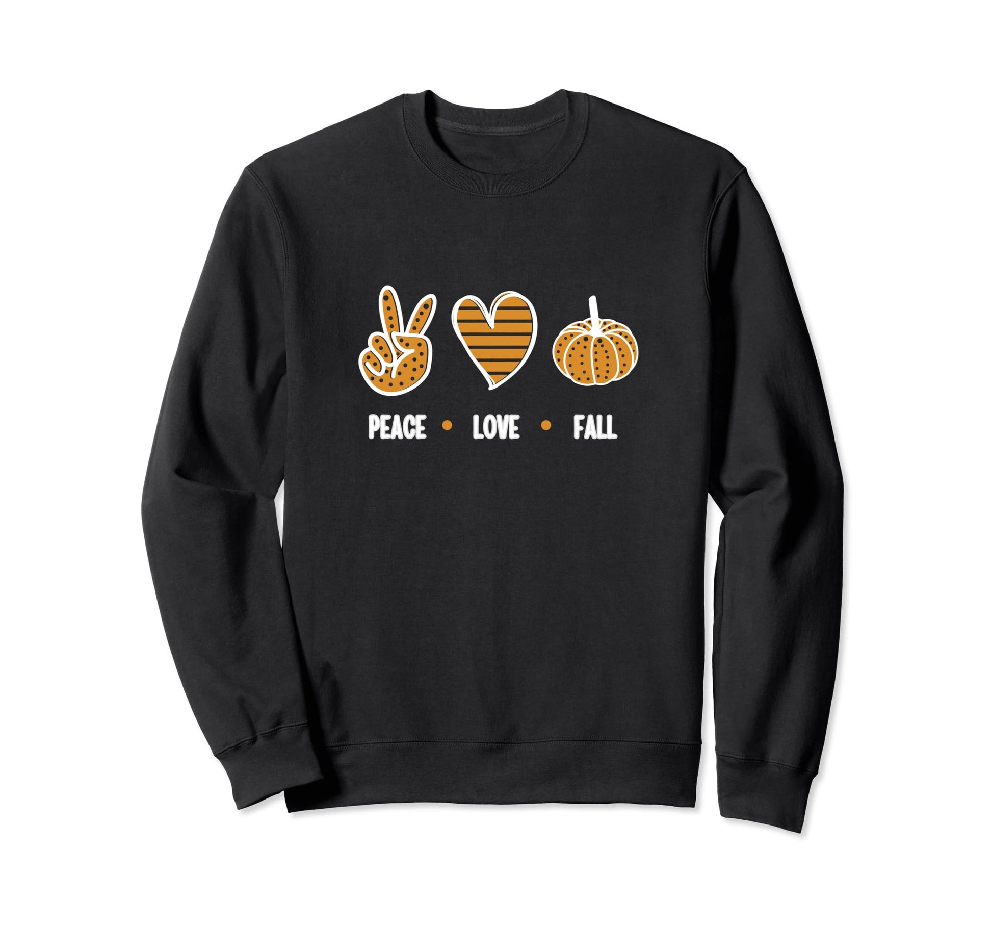 Peace Love Fall Sweatshirt - Custom Art Print Men Women - T-Shirt, Sweatshirt, Hoodie