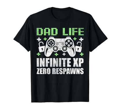 Gamer Dad Fathers Day Dad Life Infinite Xp T-Shirt - Unique Graphic Unisex - T-Shirt, Sweatshirt, Hoodie