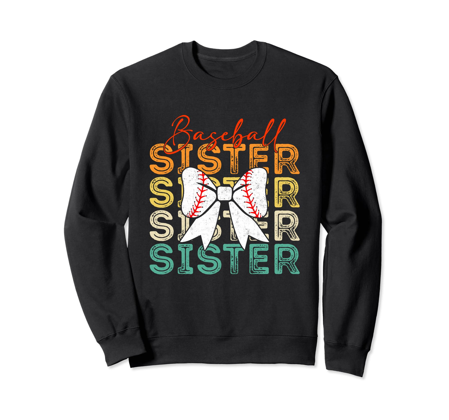 Baseball Sister Retrobaseball Sweatshirt - Custom Art Print for Adults - T-Shirt, Sweatshirt, Hoodie