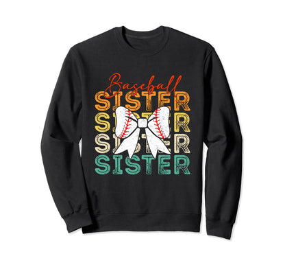 Baseball Sister Retrobaseball Sweatshirt - Custom Art Print for Adults - T-Shirt, Sweatshirt, Hoodie
