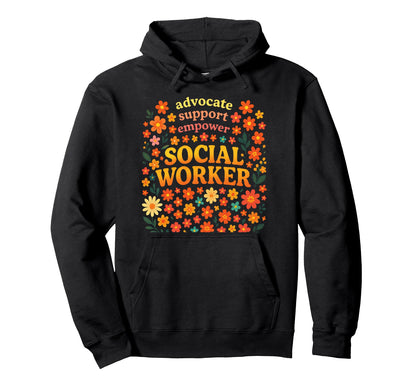 Social Worker Flower Boho Hoodie - Aesthetic Graphic Unisex - T-Shirt, Sweatshirt, Hoodie