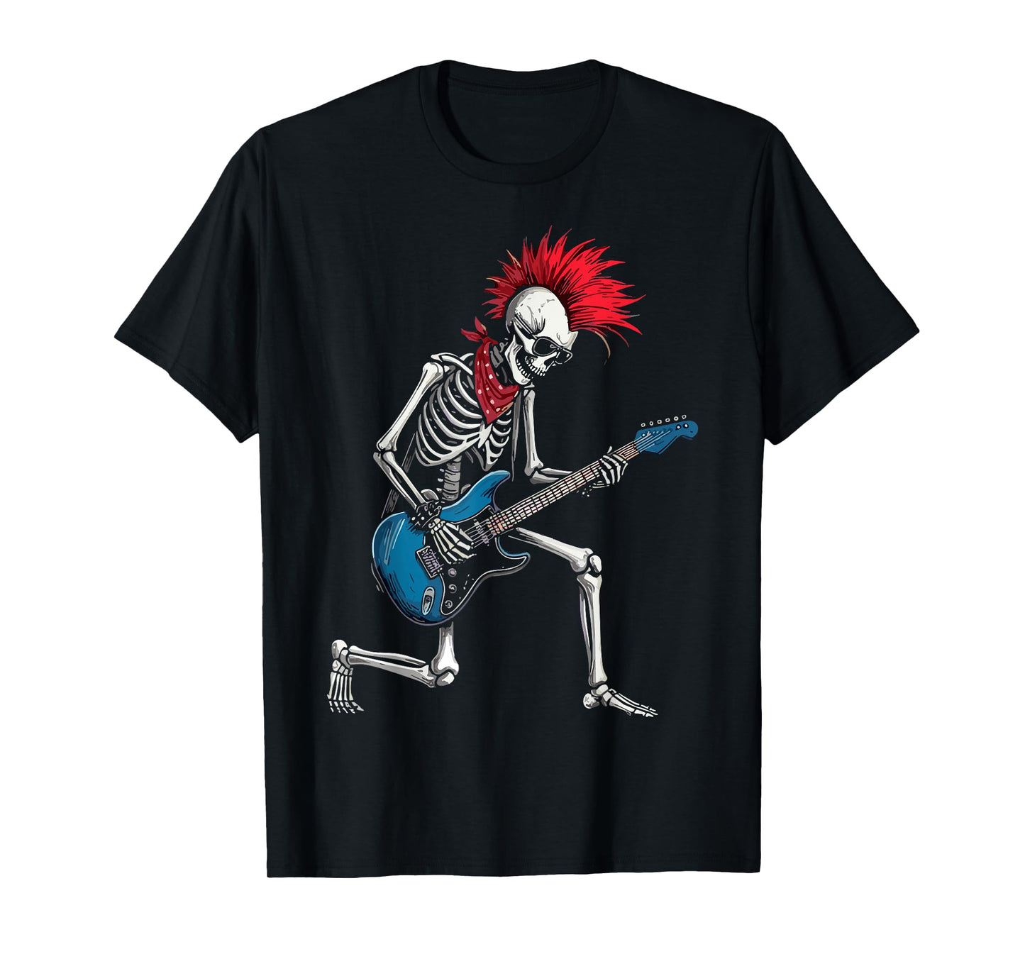 Funny Skeleton Playing Guitar Usa T-Shirt - Streetwear Style for Adults - T-Shirt, Sweatshirt, Hoodie