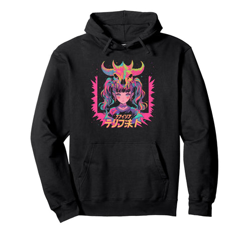 Goth Grunge Demon Anime Waifu Horror Alt Hoodie - Graphic Print Men Women - T-Shirt, Sweatshirt, Hoodie