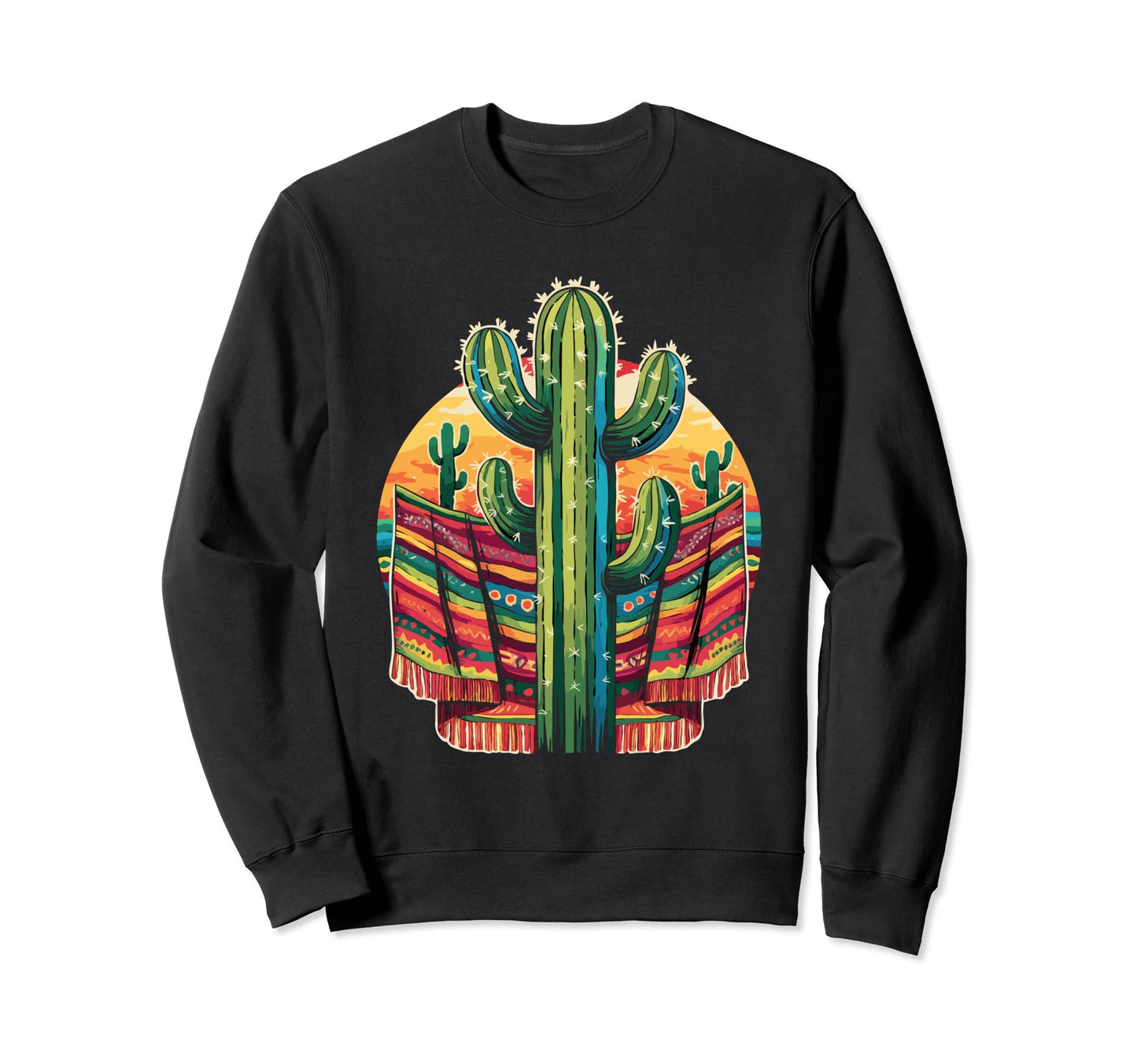 Cactus Serape Succulent Plant Sweatshirt - Casual Everyday Wear Unisex - T-Shirt, Sweatshirt, Hoodie