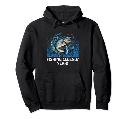 Fishing Legend Yeah Funny Fisherman Hoodie - Minimalist Print Men Women - T-Shirt, Sweatshirt, Hoodie