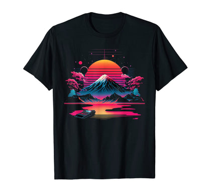 Mt Fuji Japan Art Vaporwave Aesthetic T-Shirt - Trendy Graphic Men Women - T-Shirt, Sweatshirt, Hoodie