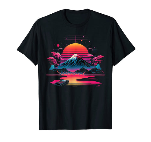 Mt Fuji Japan Art Vaporwave Aesthetic T-Shirt - Trendy Graphic Men Women - T-Shirt, Sweatshirt, Hoodie
