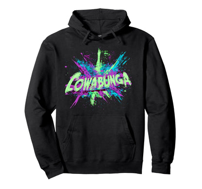 Cowabunga 80S 90S Nostalgia Slang Hoodie - Trendy Graphic for Adults - T-Shirt, Sweatshirt, Hoodie