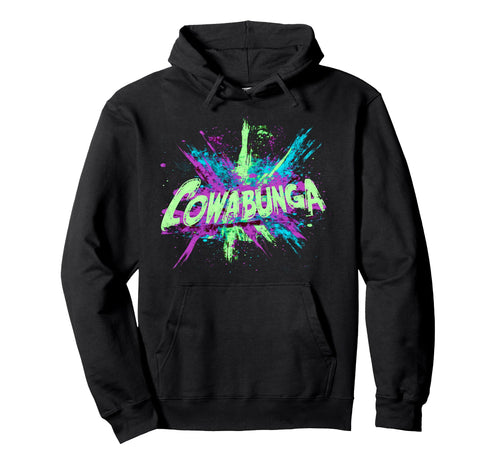 Cowabunga 80S 90S Nostalgia Slang Hoodie - Trendy Graphic for Adults - T-Shirt, Sweatshirt, Hoodie