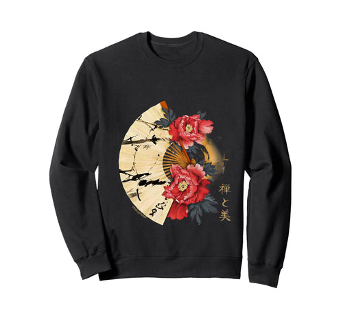 Japanese Peony Flower Grunge Sweatshirt - Casual Everyday Wear for Adults - T-Shirt, Sweatshirt, Hoodie