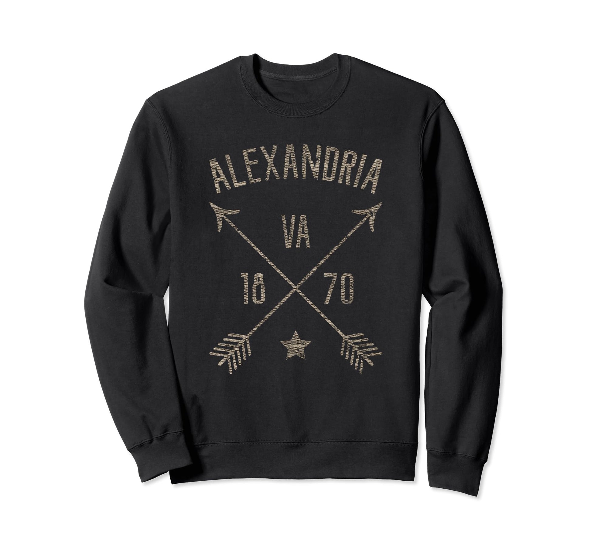 Alexandria Virginia Distressed Sweatshirt - Fun Novelty Design Men Women - T-Shirt, Sweatshirt, Hoodie