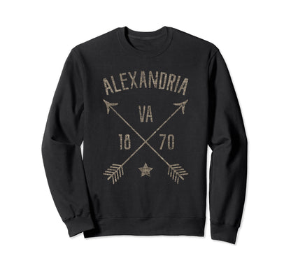 Alexandria Virginia Distressed Sweatshirt - Fun Novelty Design Men Women - T-Shirt, Sweatshirt, Hoodie
