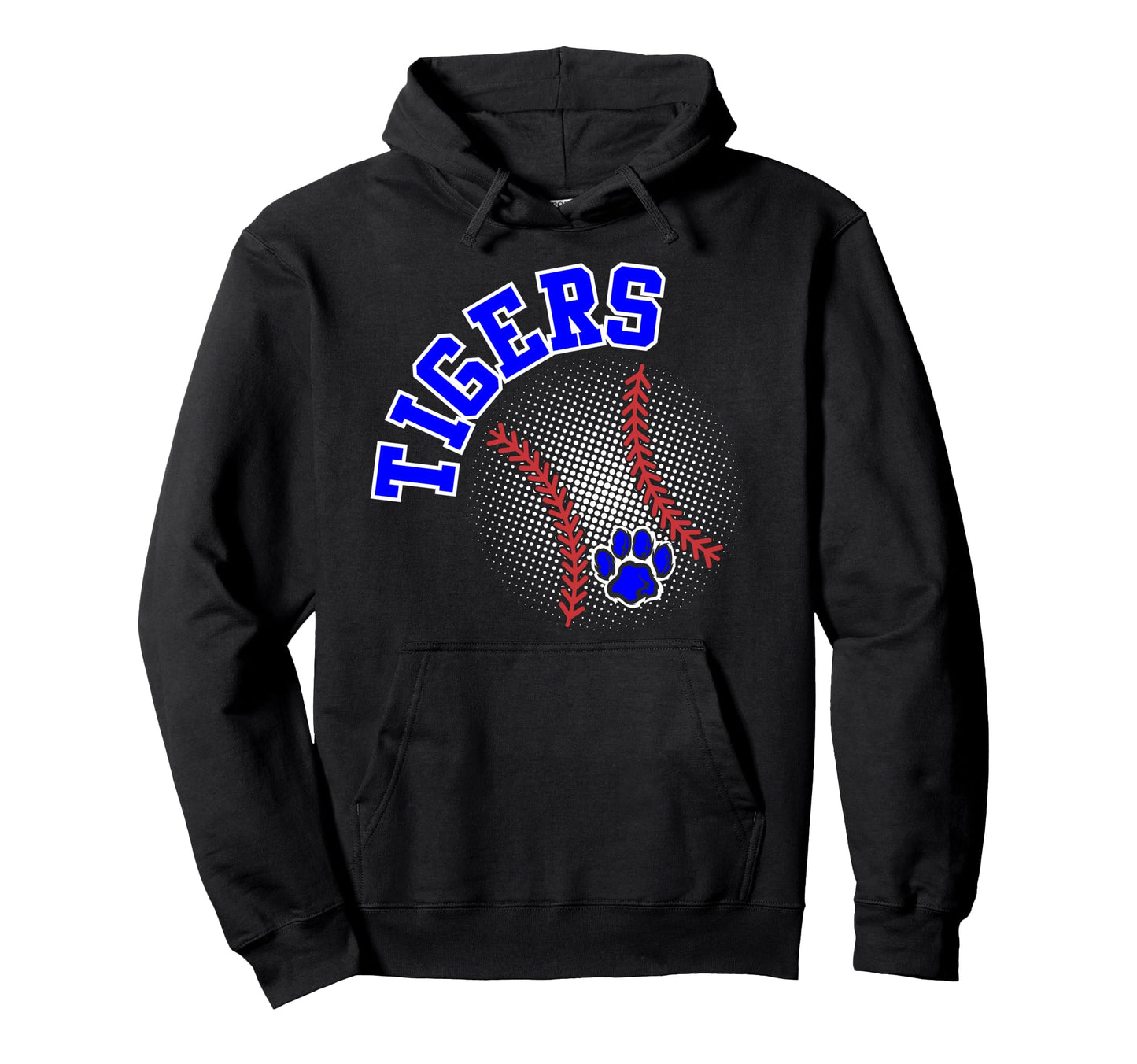 Tigers Baseball Mom Paw Blue Tigers Hoodie - Novelty Apparel for Adults - T-Shirt, Sweatshirt, Hoodie