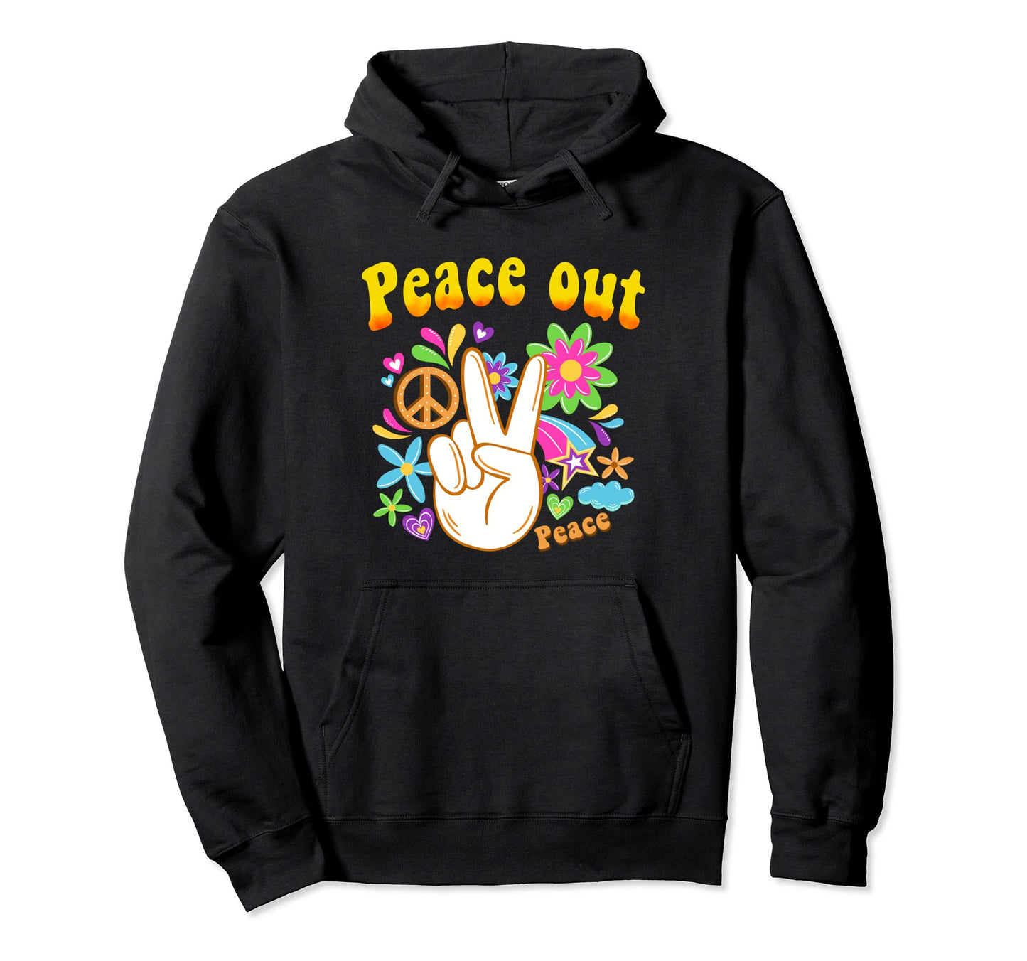 Hippie Peace Free Spirit Hippy Hipie Hoodie - Graphic Print for Adults - T-Shirt, Sweatshirt, Hoodie