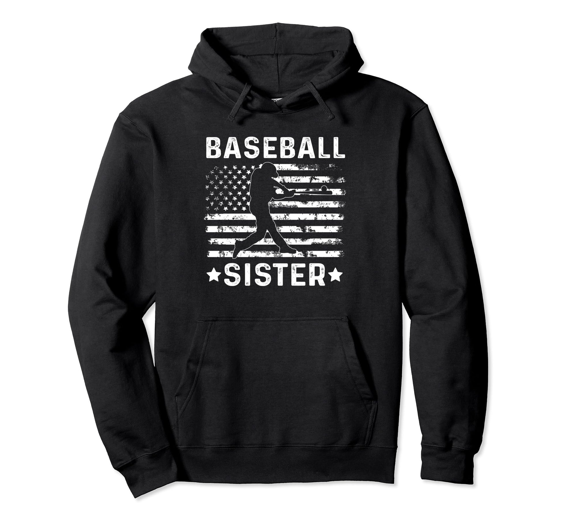 Baseball Sister Usa Flag 4Th July Hoodie - Fun Novelty Design Unisex - T-Shirt, Sweatshirt, Hoodie