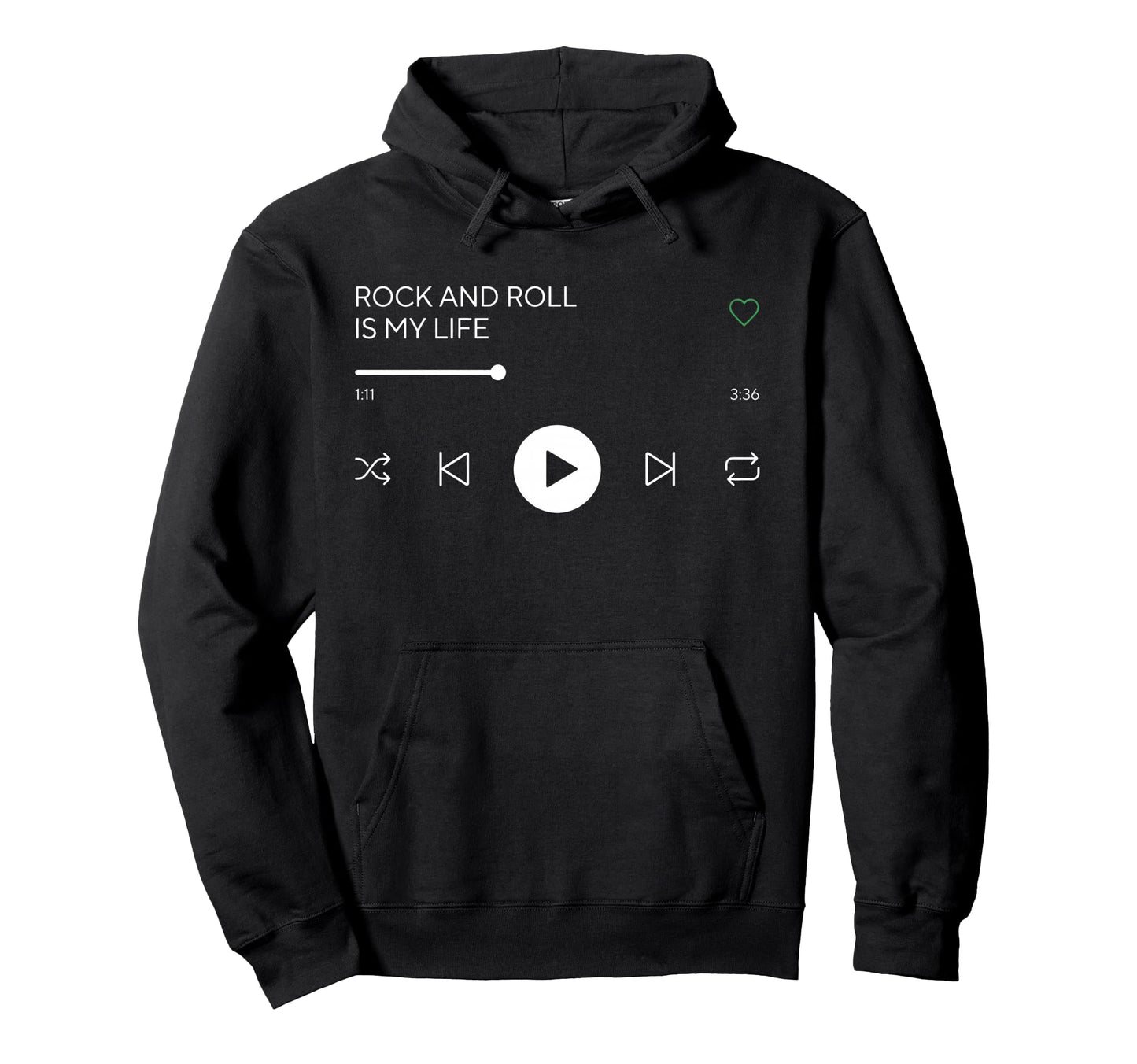 Rock N Roll Heavy Metal Punk Music Hoodie - Fun Novelty Design Men Women - T-Shirt, Sweatshirt, Hoodie